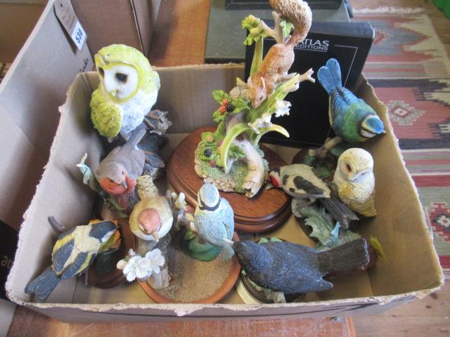 BOX OF BIRD ORNAMENTS ETC Image