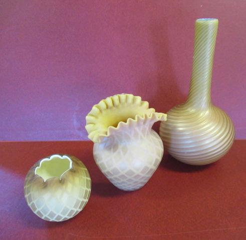 THREE PIECES OF VICTORIAN SATIN GLASS Image
