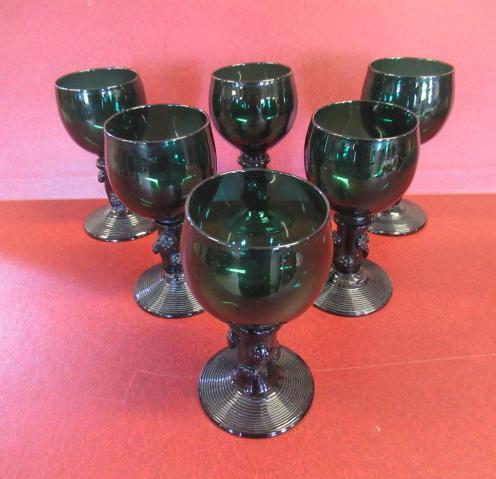 SIX GREEN GLASS RUMMERS Image