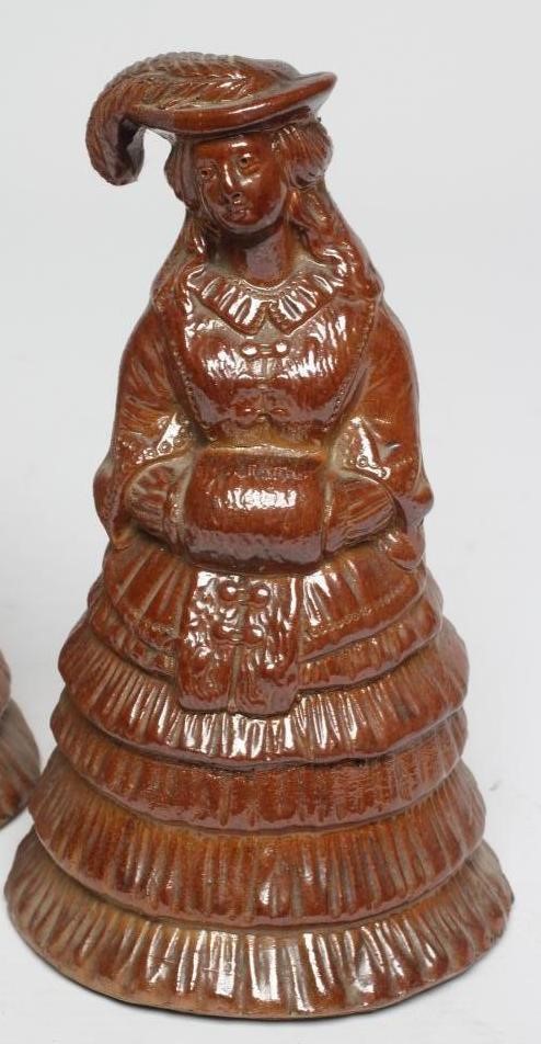 PAIR OF SALTGLAZE STONEWARE FIGURES, C.1850, 6 1/2" HIGH Image