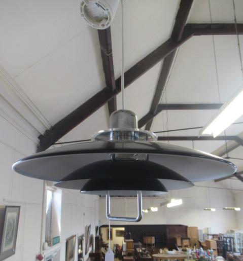 MODERN BLACK AND CHROME CEILING LIGHT Image