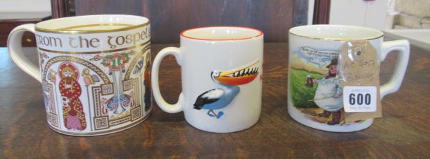 THREE CHARACTER MUGS INCLUDING GUINNESS Image