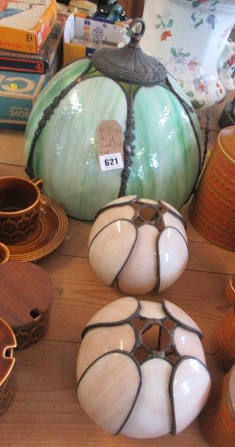 PAIR OF SMALL FLORAL LAMP SHADES AND ANOTHER Image