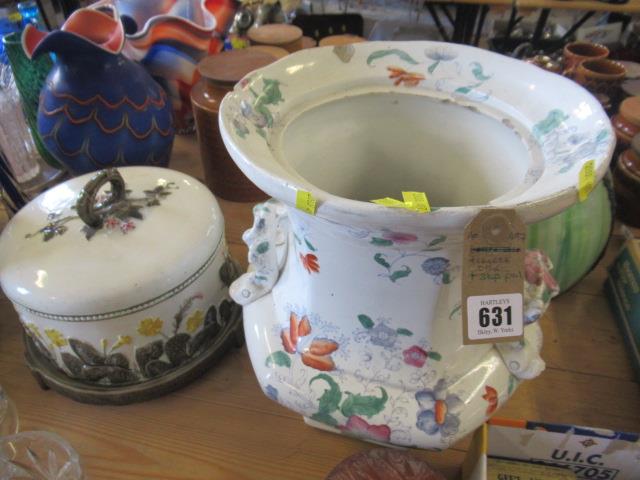 WEDGWOOD MAJOLICA CHEESE DISH AND SLOP PAIL Image