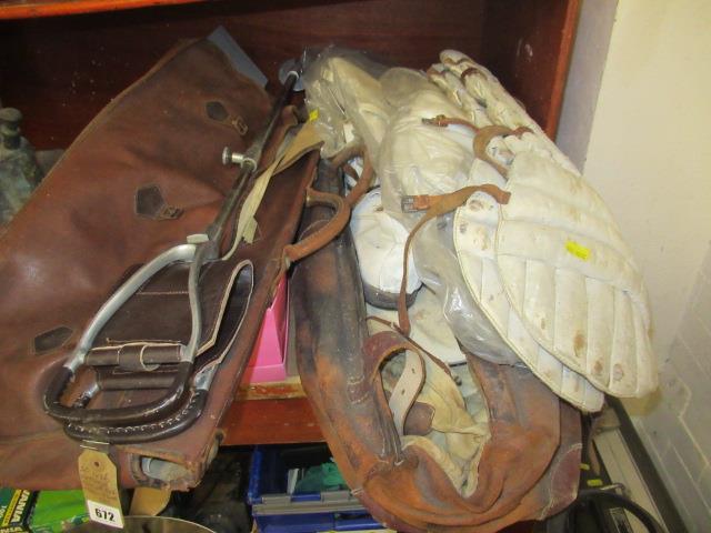 VINTAGE CRICKET BAT AND EQUIPMENT ETC Image