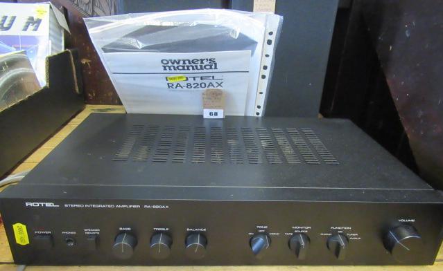 ROTEL RA820AX AUDIO AMP WITH INSTRUCTIONS Image