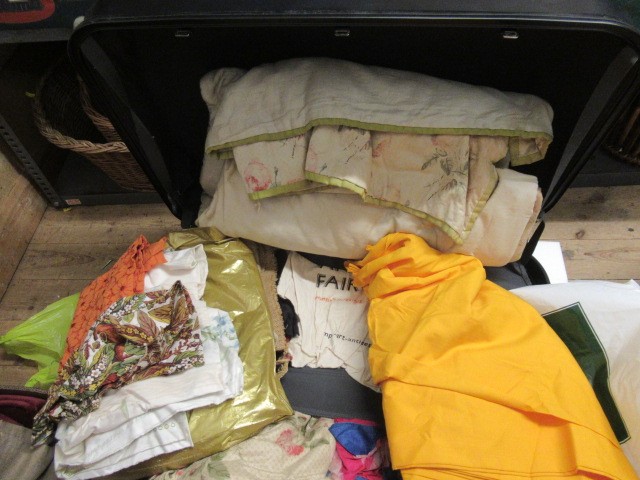 SUITCASE OF TEXTILES AND CURTAINS INCLUDING COLEFAX AND FOWLER CHINTZ Image