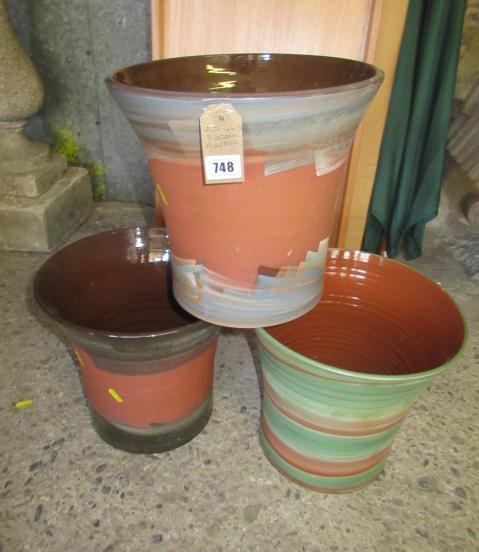 THREE CERAMIC PLANTERS Image