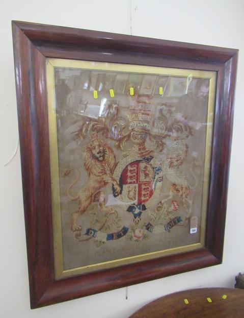 ROYAL COAT OF ARMS EMBROIDERED BY MARY KNOX DATED 1845 Image
