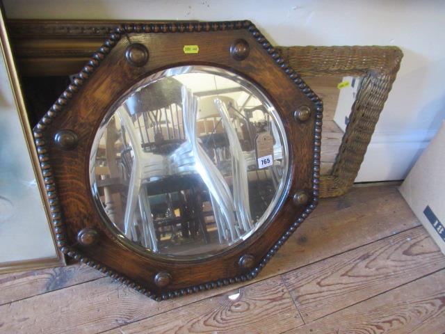 1920S OCTAGONAL OAK FRAMED MIRROR AND ANOTHER Image