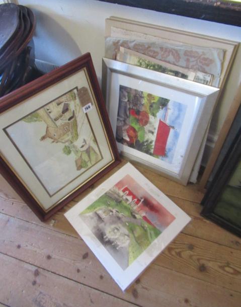 QUANTITY OF WATERCOLOURS AND PRINTS Image