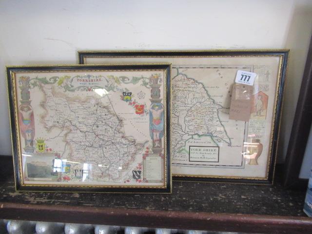 TWO FRAMED MAPS OF YORKSHIRE Image