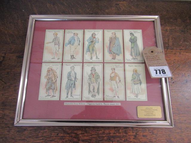 FRAMED PLAYERS CIGARETTE CARDS CHARACTERS FROM DICKENS Image