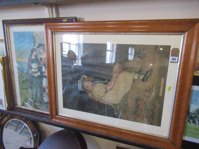 TWO LARGE PRINTS INCLUDING LITTLE MISS MUFFETT Image