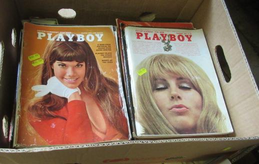 BOX OF 1960S AND 70S PLAYBOY AND OTHER ADULT MAGAZINES Image