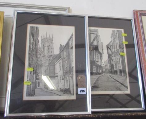 TWO FRAMED INITIALLED STUART WALTON PRINTS Image