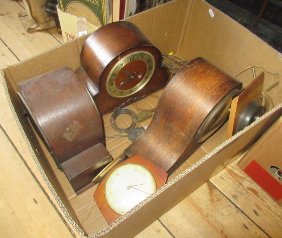 BOX OF CLOCKS AND PARTS Image