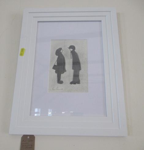 PENCIL DRAWING BY JAMES TRUEMAN ENTITLED COUPLE TALKING Image
