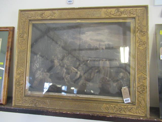 18TH CENTURY MEZZOTINT BY JOHN HALL WILLIAM PENN'S TREATY WITH THE INDIANS Image