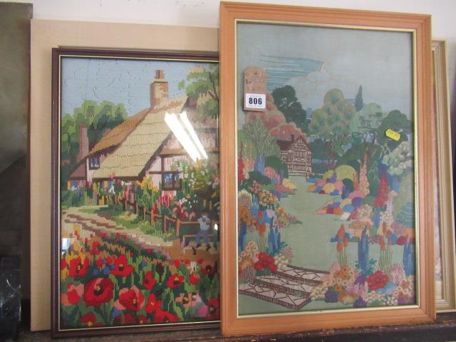 THREE NEEDLEWORK PICTURES Image