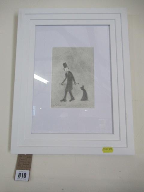 PENCIL DRAWING BY JAMES TRUEMAN OF A MAN AND HIS DOG Image