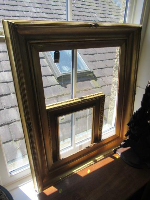 LARGE VICTORIAN GILT WOOD PICTURE FRAME AND A SMALLER FRAME Image