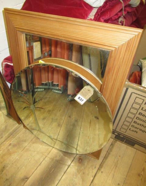 ETCHED MIRROR AND PINE FRAMED MIRROR Image