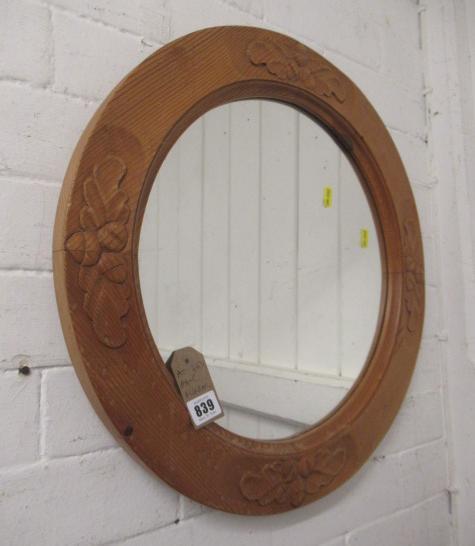 OAK FRAMED MIRROR Image
