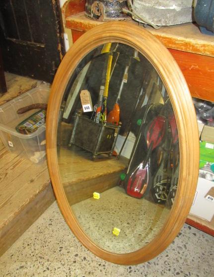 OVAL PINE FRAMED MIRROR Image