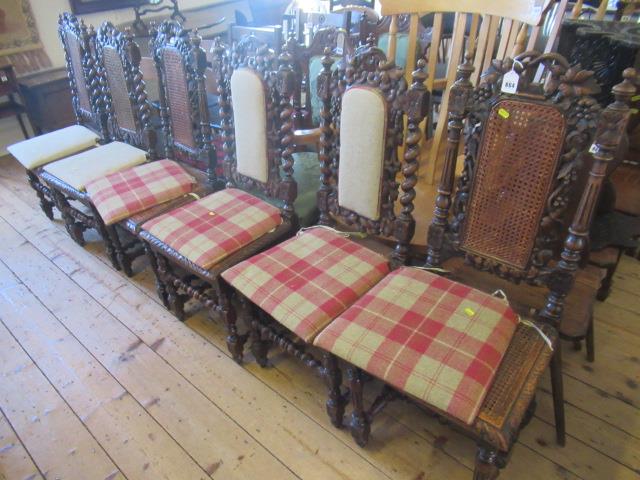 SIX CANE BACK CARVER CHAIRS Image