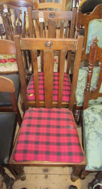 PAIR OF OAK DINING CHAIRS Image