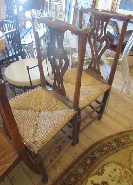 PAIR OF 19TH CENTURY RUSH SEATED CHAIRS Image