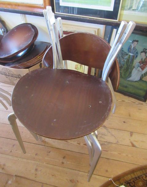 FOUR MODERNIST ALUMINIUM AND PLYWOOD CHAIRS Image