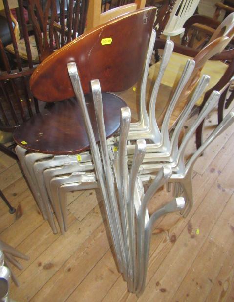 SIX MODERNIST ALUMINIUM AND PLYWOOD CHAIRS Image