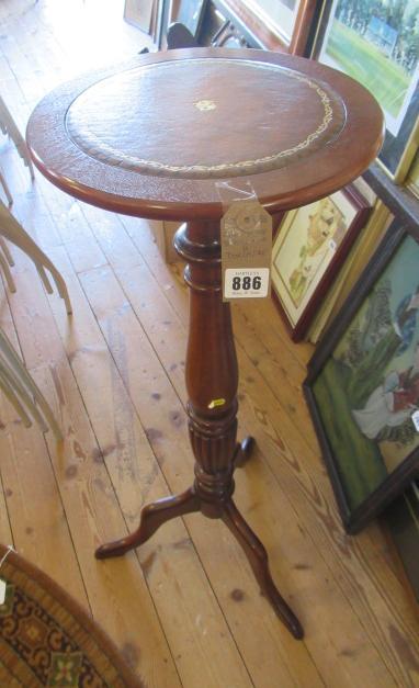 CARVED TOP STOOL AND A TORCHERE Image