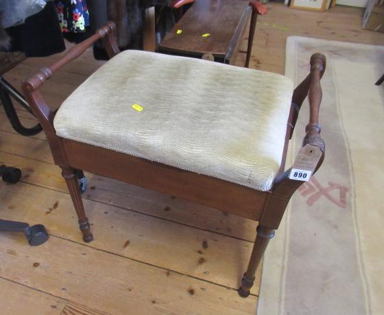 INLAID MAHOGANY PIANO STOOL Image