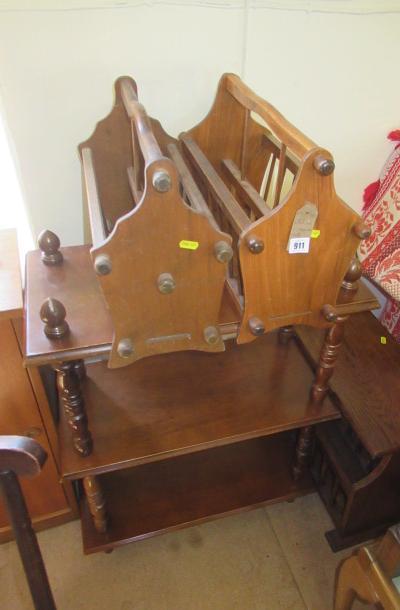 WHATNOT AND THREE MAGAZINE RACKS Image