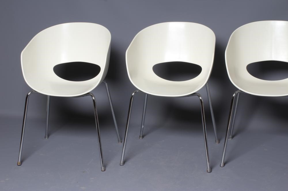 A SET OF SIX SENTISI HIREX ORBIT ARMCHAIRS, mid 20th century, of large type, the white perspex seat Image