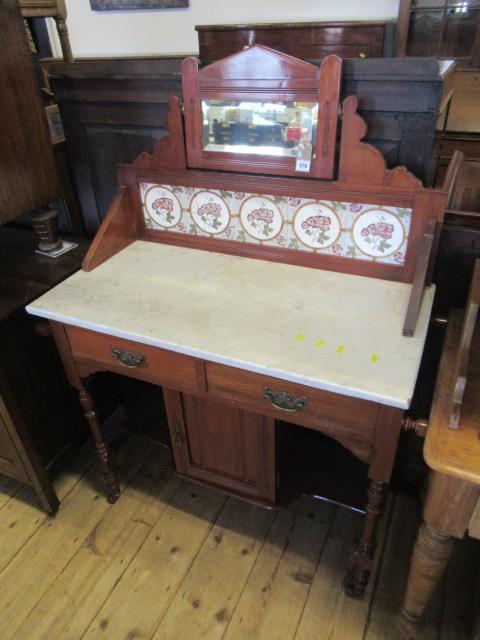MARBLE TOPPED TILE BACK WASH STAND Image
