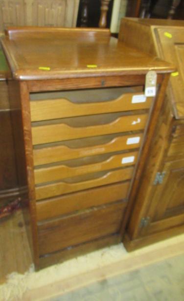 OAK TAMBOUR FRONT FILING CABINET Image