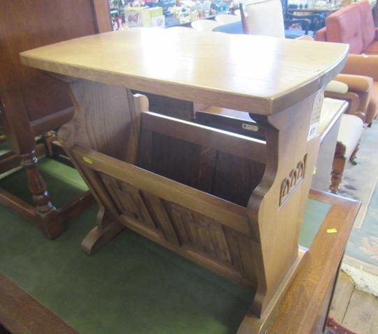 LIGHT OAK MAGAZINE RACK TABLE Image