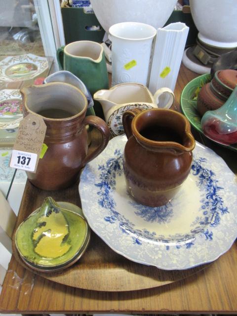 TRAY OF CHINA INCLUDING KAISER VASES Image