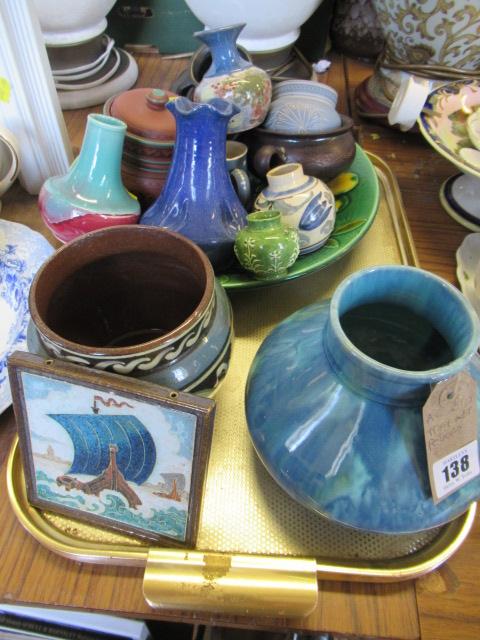 TRAY OF ART POTTERY Image