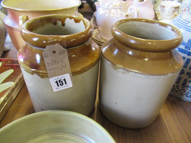 TWO STONEWARE JARS Image