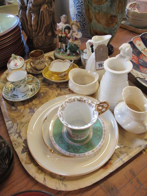 TRAY OF ANTIQUE CERAMICS Image