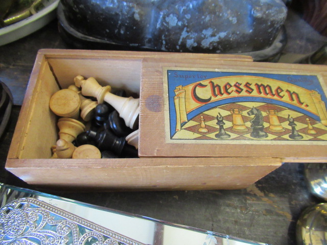 BOX OF CHESS PIECES Image