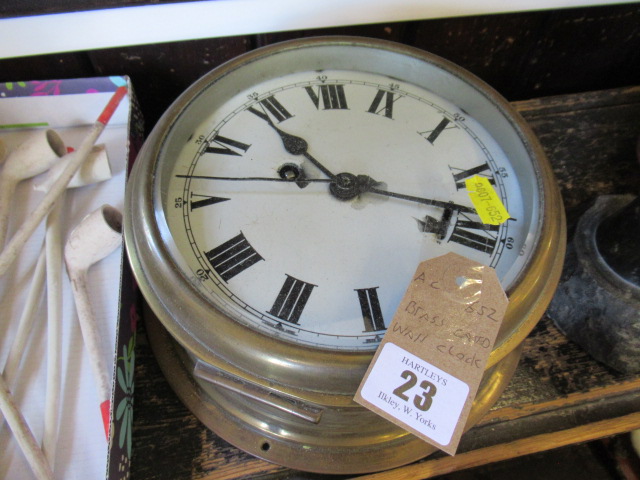 BRASS CASED WALL CLOCK Image