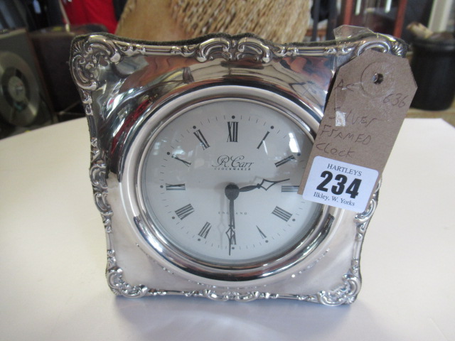 SILVER FRAMED CLOCK Image