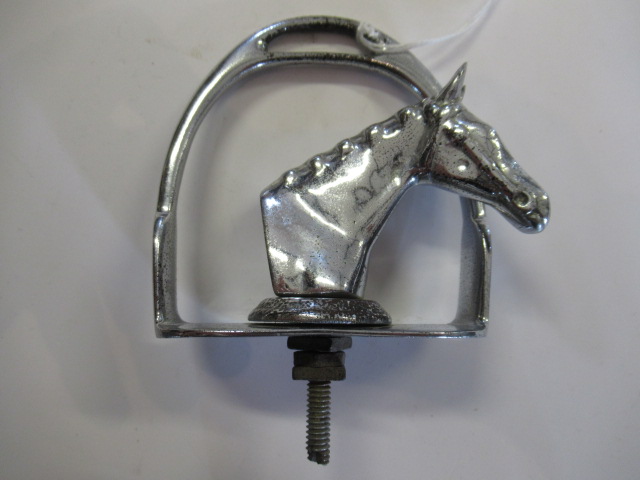 CHROME HORSE HEAD AND SHOE CAR MASCOT Image