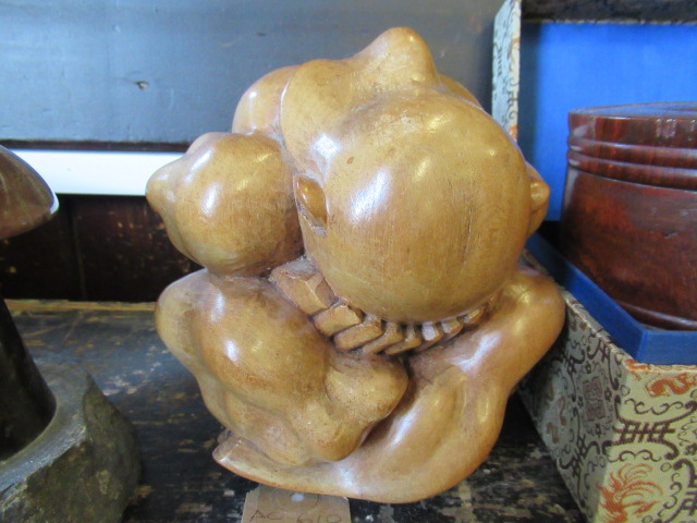 CARVED WOODEN FIGURE Image
